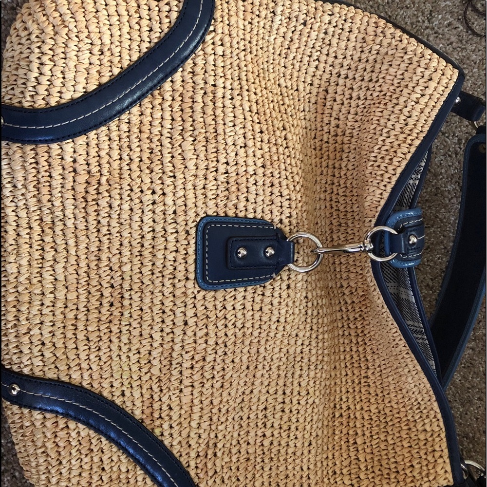 Coach straw hobo handbag
